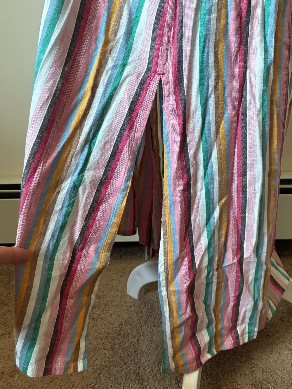 Xirena Striped Tie Waist Button Front Resort Boho Maxi Dress size XS - Picture 10 of 12